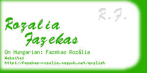rozalia fazekas business card